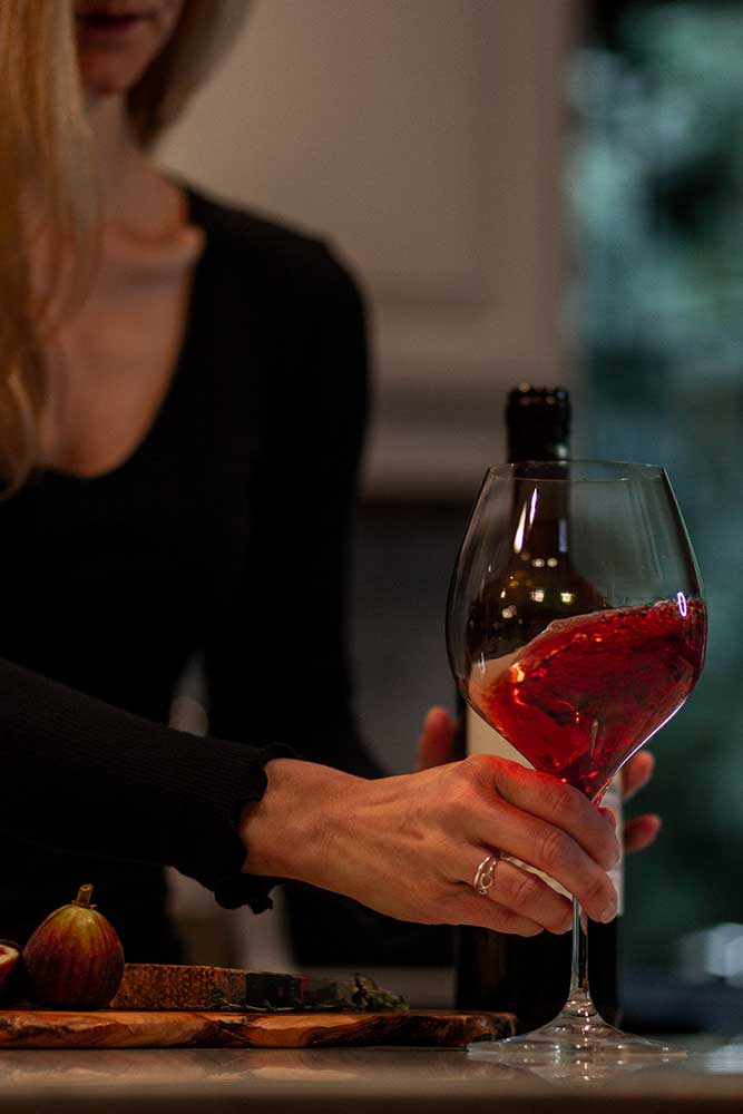 woman with wine